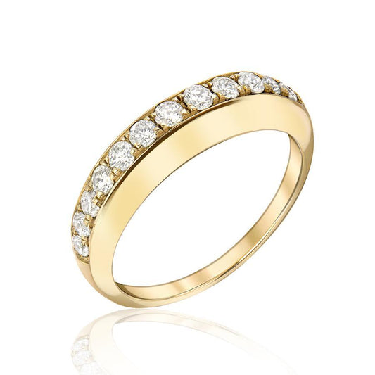 Arc Ring with Top Diamonds