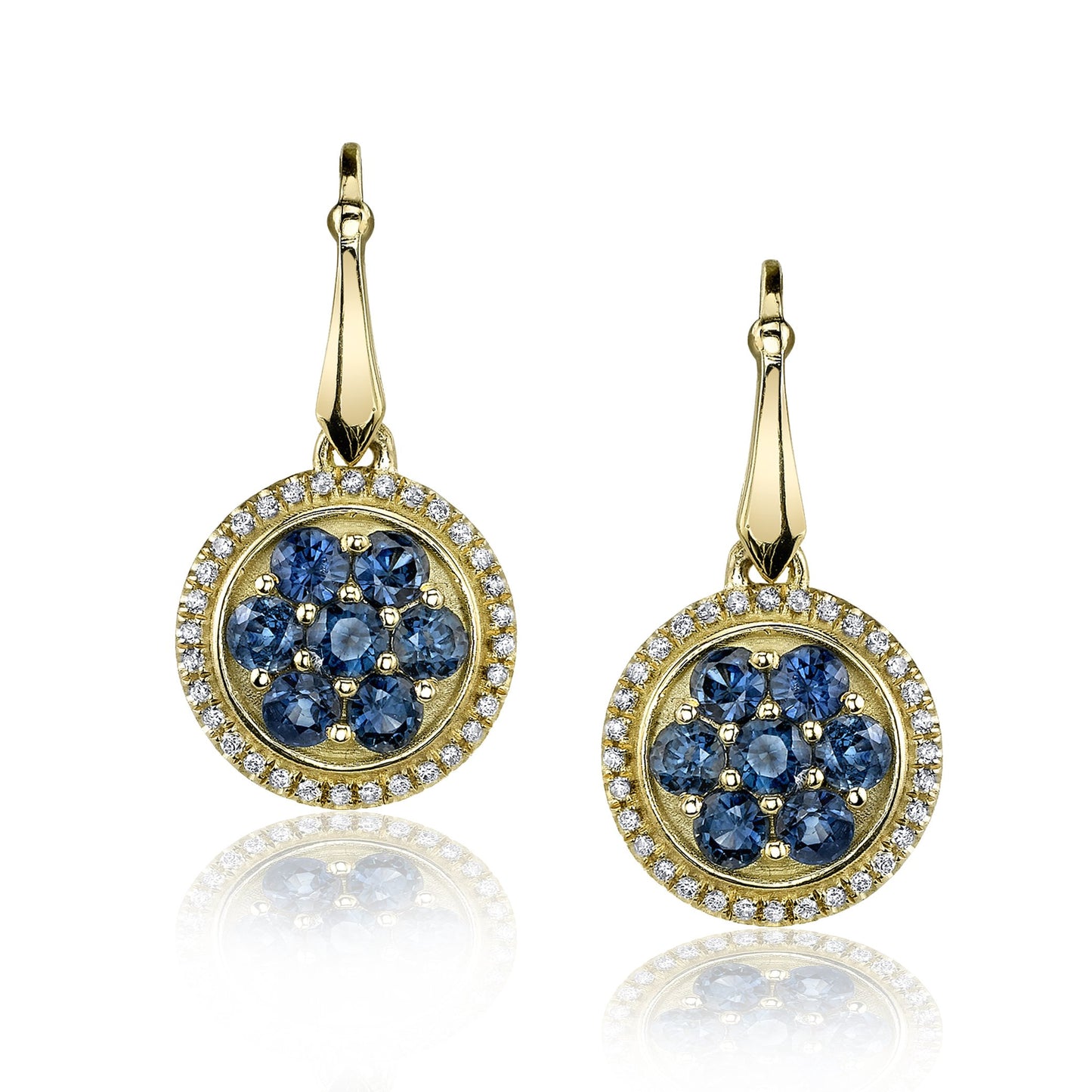 Sapphire Forget Me Not Drop Earrings
