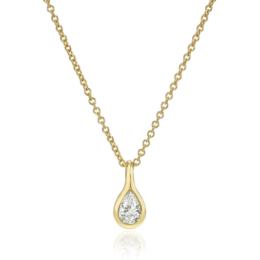 Pear Diamond Teacup Necklace
