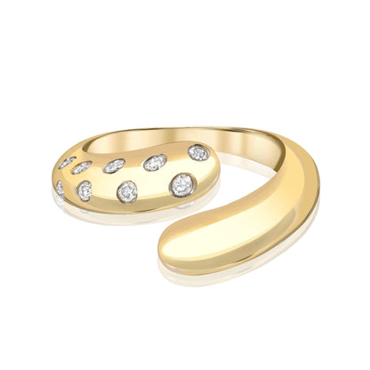 Petal Wrap Ring with Scattered Diamonds