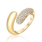 Petal Wrap Ring with Half Pave Diamonds