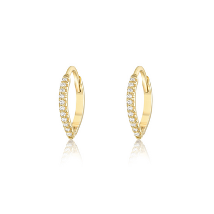Marquise Hoops with Diamonds - 14 mm
