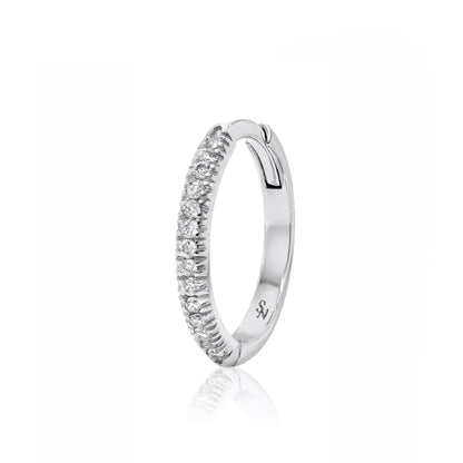 Huggie Hoop with Diamonds - 13 mm, Single