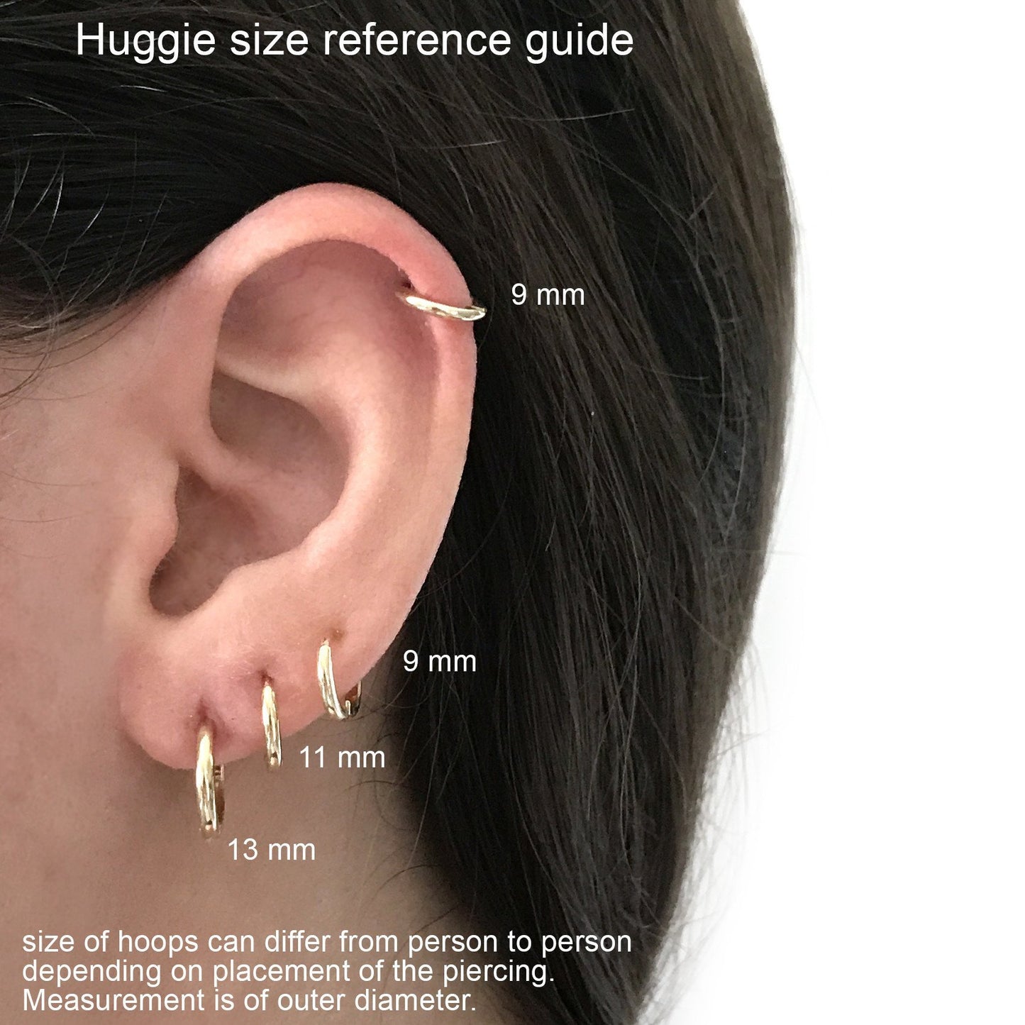 Huggie Hoop - 11 mm, Single