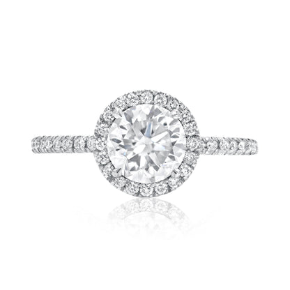 Halo Ring with Pave Band