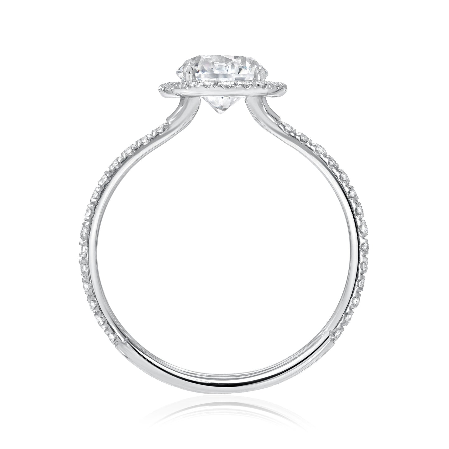 Halo Ring with Pave Band
