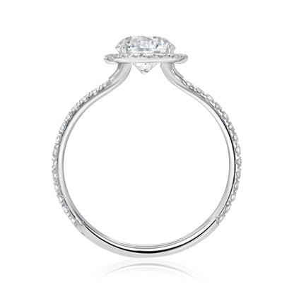 Halo Ring with Pave Band