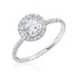 Halo Ring with Pave Band