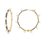 Pearl Hoops with Champagne Diamonds