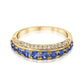 Arc Ring with Blue Sapphire and Diamonds