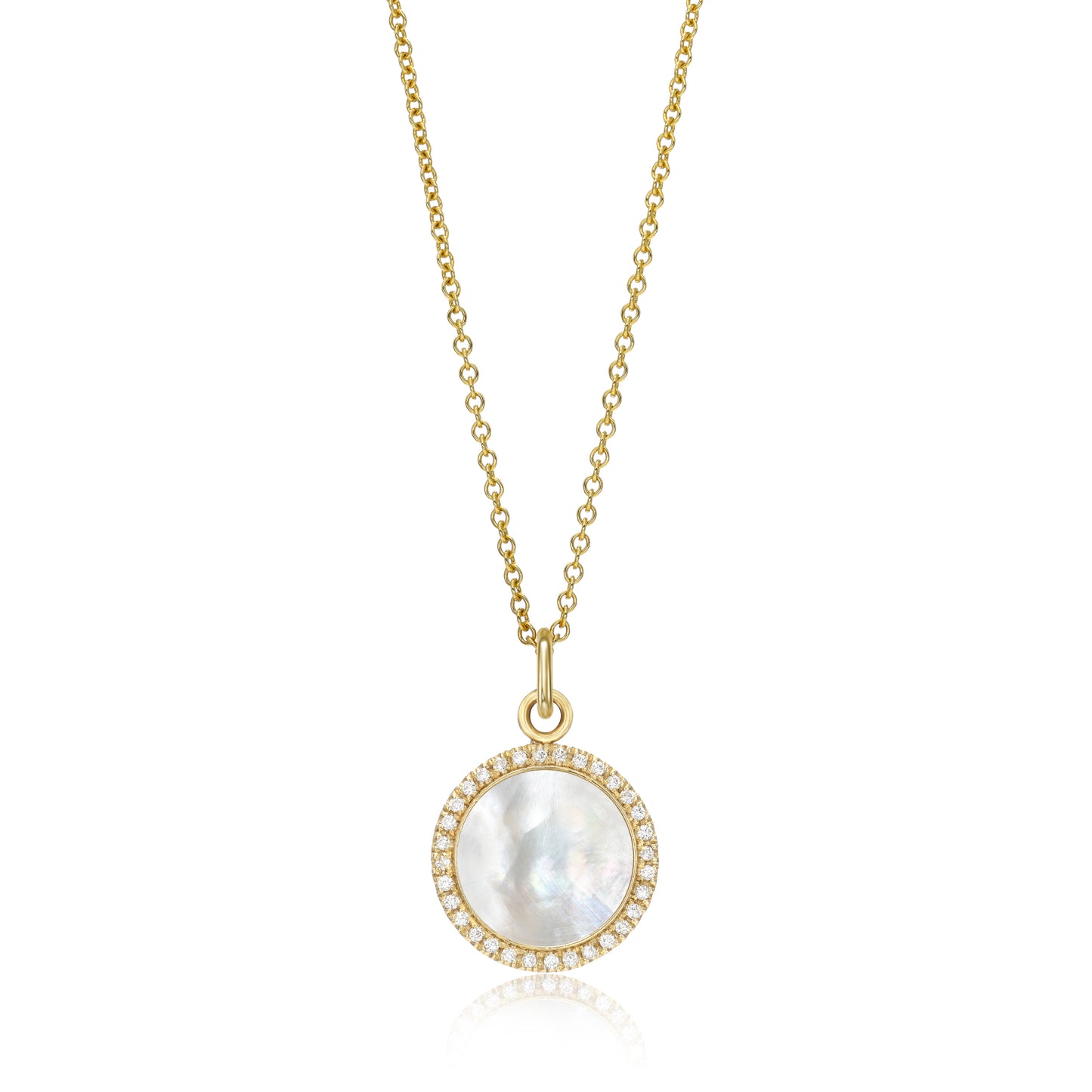 Petite Mother of Pearl Charm with Diamonds