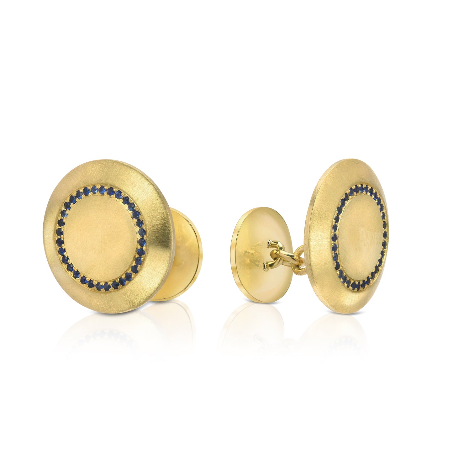 Circle Cufflinks with Sapphires