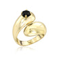Petal Wrap Ring XL with 1 ct Black Diamond
