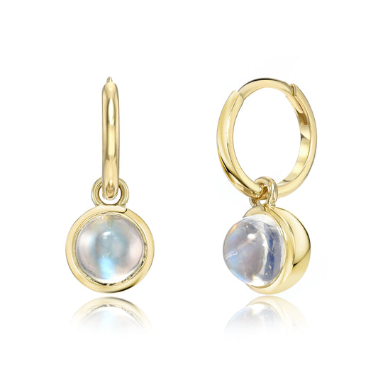 Moonstone Bowl Hoop Charms
