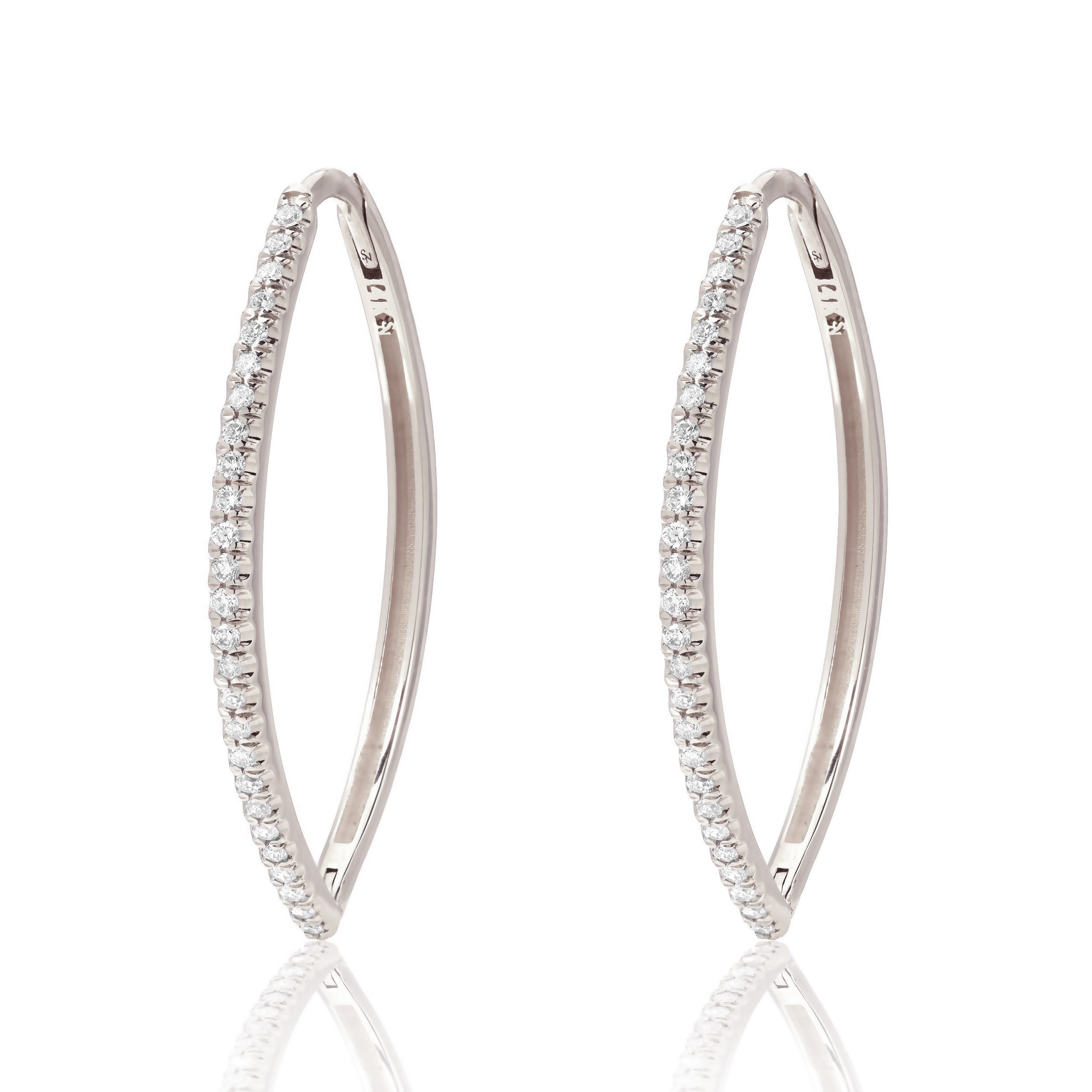 Marquise Hoops with Diamonds