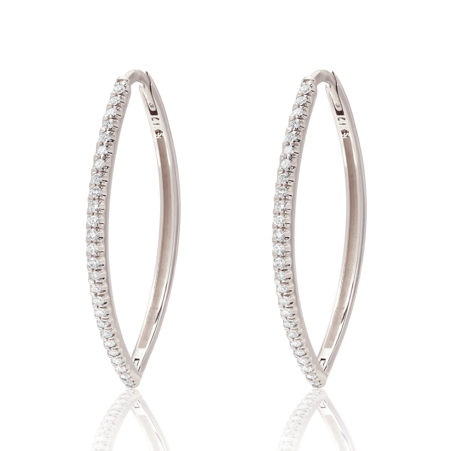 Marquise Hoops with Diamonds