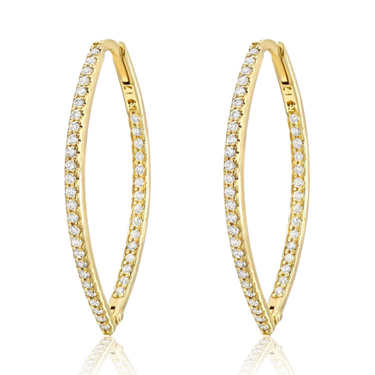Marquise Hoops with Diamonds Inside and Out