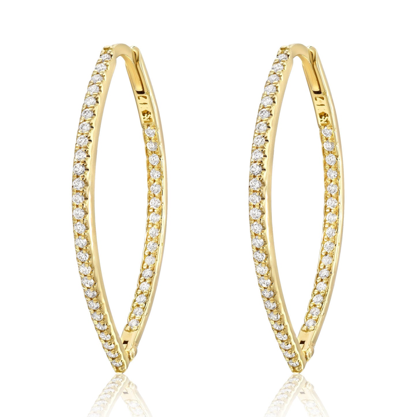 Marquise Hoops with Diamonds Inside and Out