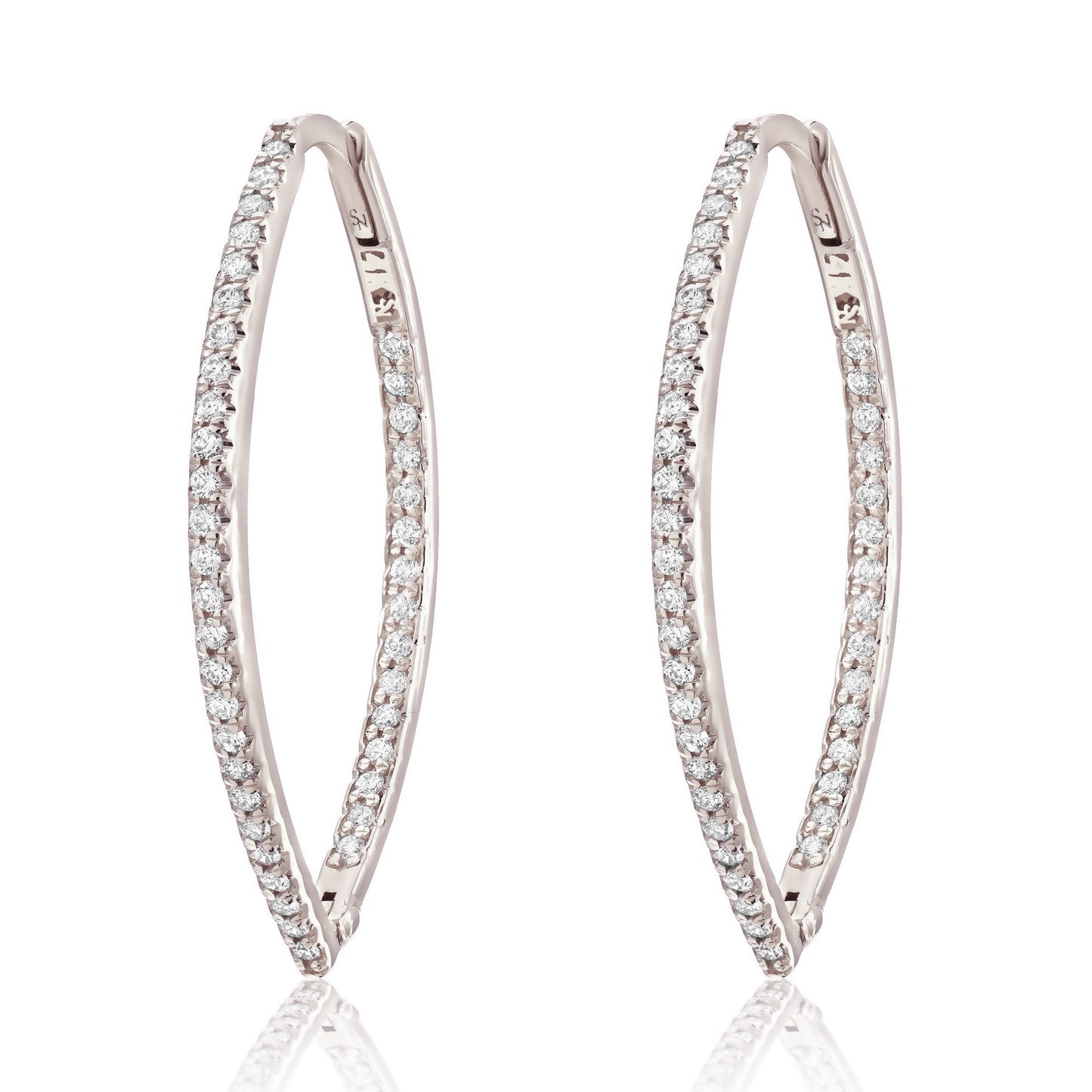 Marquise Hoops with Diamonds Inside and Out