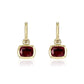 Ruby Cushion Bowl Charm Hoops