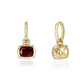 Ruby Cushion Bowl Charm Hoops