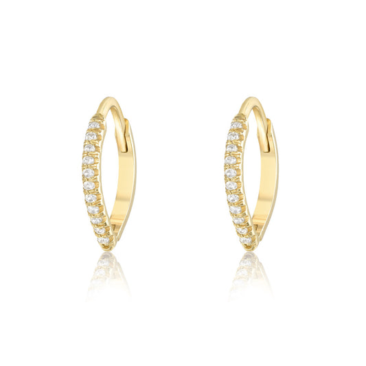 Marquise Hoops with Diamonds - 18 mm