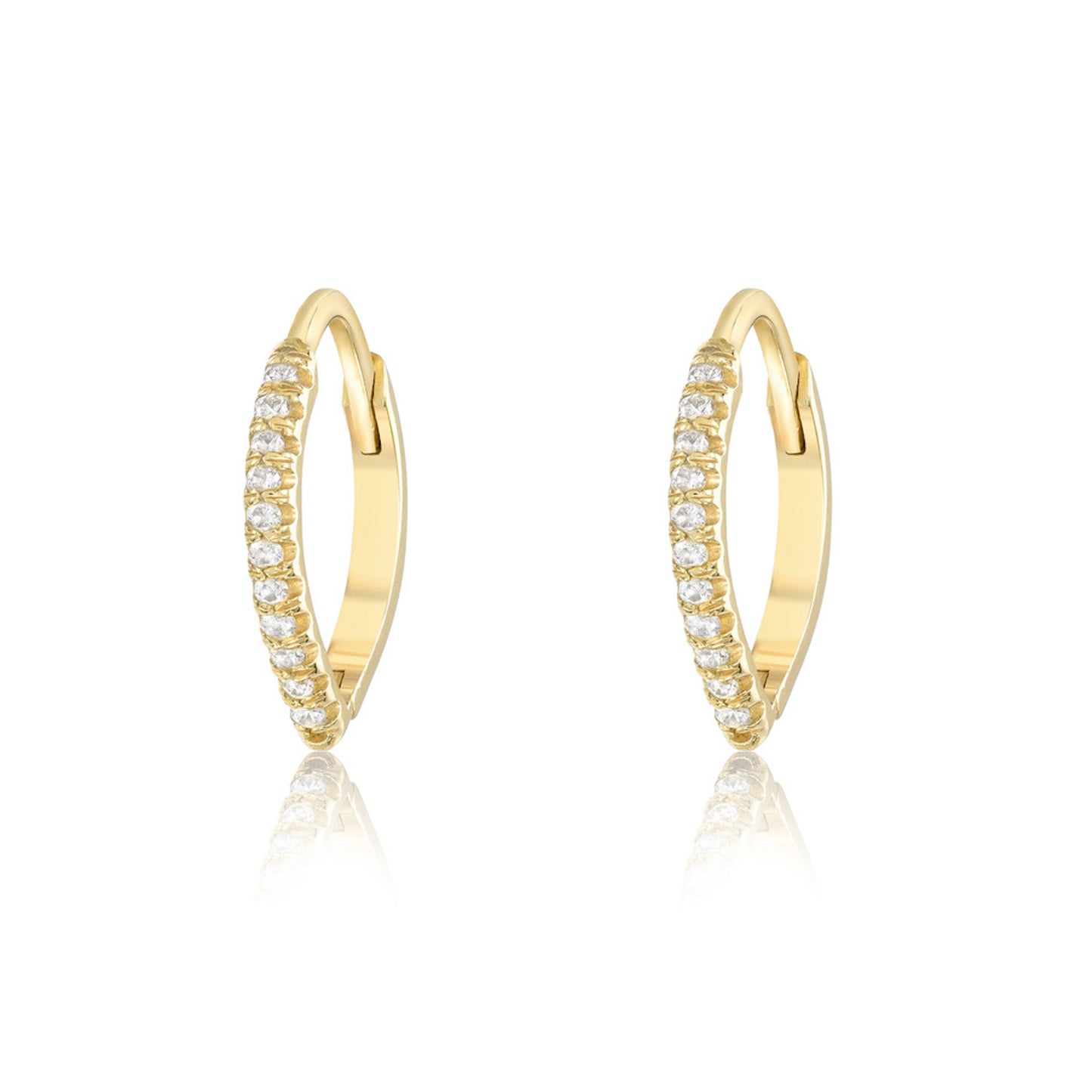 Marquise Hoops with Diamonds - 18 mm