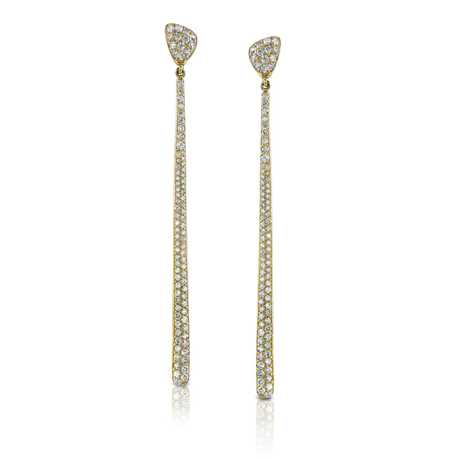 Elongated Diamond Teardrop and Petal Earrings